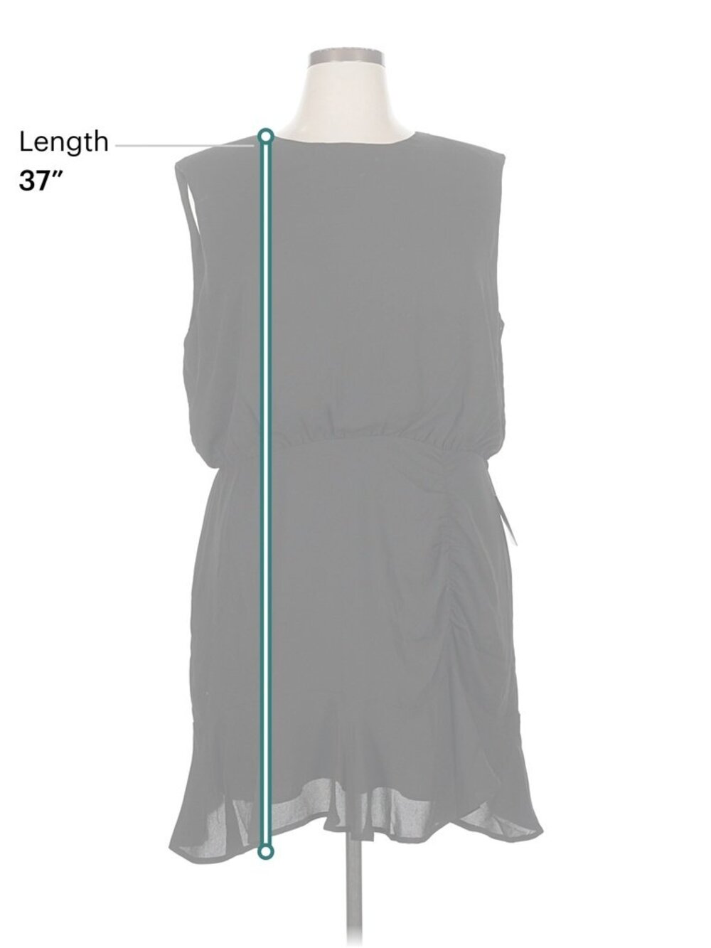 Express Ruched Ruffle Hem Mini Dress - Picture 9 of 10